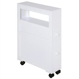 HOMCOM Meuble de Rangement de Salle de Bain sur Roulette