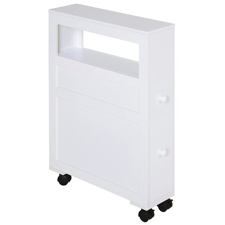 HOMCOM Meuble de Rangement de Salle de Bain sur Roulette