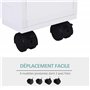 HOMCOM Meuble de Rangement de Salle de Bain sur Roulette, Armoire WC Toilettes étroit, avec étagère Ouverte et 2 tiroirs, Charge