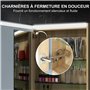 HOMCOM Armoire Murale, Meuble Salle de Bain avec Miroir, Armoire Suspendue avec éclairage LED et étagères en Verre réglables, 50