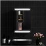 HOMCOM Armoire Murale, Meuble Salle de Bain avec Miroir, Armoire Suspendue avec éclairage LED et étagères en Verre réglables, 50