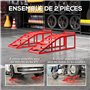 HOMCOM Lot de 2 rampes d'accès pour Voiture, Rampe de Levage Voiture en Acier, antidérapantes, pour l'entretien et la réparation