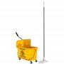 HOMCOM Chariot de ménage Chariot de Lavage Chariot de Nettoyage Professionnel essoreuse latérale Seau 20 L
