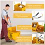 HOMCOM Chariot de ménage Chariot de Lavage Chariot de Nettoyage Professionnel essoreuse latérale Seau 20 L, poignée et serpillèr