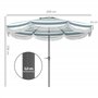 Outsunny Parasol de jardin extérieur parasol inclinable rond Ø2,7 x 2,4 m parasol droit avec ouverture fermeture manivelle, fran