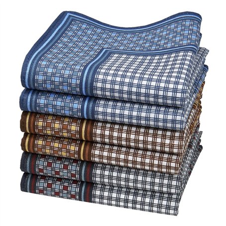 Merrysquare - Mouchoirs Homme en Tissu Imprimé - Grande Taille 40cm x 40cm - 6 pièces - 100% Coton (Yampara)