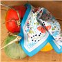Merrysquare - Fins Mouchoirs en Tissu Imprimé - Modèle ZEPHIR - Petite Taille 29cm x 29cm - 9 Pièces - 100% Coton