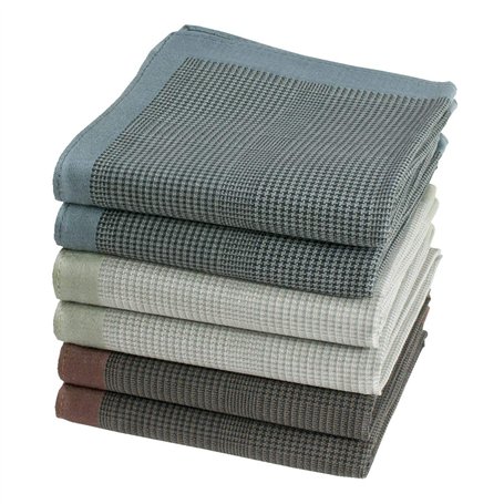 Mouchoirs Style Prince de Galles - 100% Coton - Taille 40cm x 40cm - 6 Pièces - Modèle Stirling