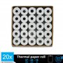 Lot de 20 - Bobine carte bancaire thermique 57 x 40 x 12 m -papier thermique pour CB 57 x 40 x 12 mm - Rouleaux machine carte (T