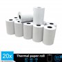 Lot de 20 - Bobine carte bancaire thermique 57 x 40 x 12 m -papier thermique pour CB 57 x 40 x 12 mm - Rouleaux machine carte (T