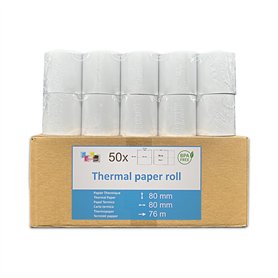 50 Bobine Thermique pour Tickets de Caisse et imprimante Thermique pour Caisse enregistreuse Compatible Casio