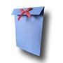 1 enveloppe pochette cadeau luxe couleur bleu foncé avec nœud rouge tissu format 195 x 255 mm un étui pour offrir idéal pour car