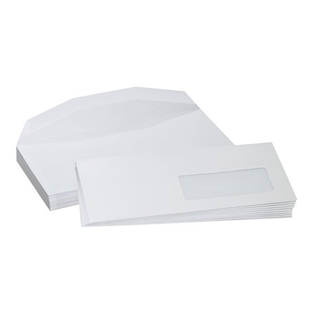 2000 enveloppes DL2 114x229 mm patte gommée mécanisable à fenêtre 45x100 pour machine mise sous pli automatique agrées Pitney Bo