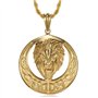 BOBIJOO Jewelry - Imposant Pendentif Tête de Lion Solaire Acier Inoxydable Doré Or Fin + Chaîne