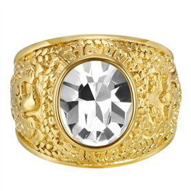 BOBIJOO Jewelry - Bague Chevalière Homme Université USA Fleur de Lys University Acier 316L Or Doré Plaqué - 71 (13 US)