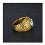 BOBIJOO Jewelry - Bague Chevalière Homme Université USA Fleur de Lys University Acier 316L Or Doré Plaqué - 71 (13 US), Blanc - 
