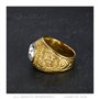 BOBIJOO Jewelry - Bague Chevalière Homme Université USA Fleur de Lys University Acier 316L Or Doré Plaqué - 71 (13 US), Blanc - 