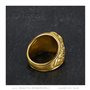 BOBIJOO Jewelry - Bague Chevalière Homme Université USA Fleur de Lys University Acier 316L Or Doré Plaqué - 71 (13 US), Blanc - 