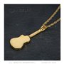 LE BAGACIER - Pendentif Guitare pan coupé Gitan Musicien Collier Acier Or