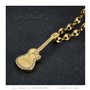 BOBIJOO Jewelry - Pendentif Collier Guitare pan coupé Gitan Acier Inoxydable Or Diamants Chaîne Grain de café