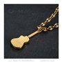 BOBIJOO Jewelry - Pendentif Collier Guitare pan coupé Gitan Acier Inoxydable Or Diamants Chaîne Grain de café