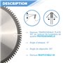 DIAMWOOD - Lame de Scie Circulaire Bois Alu HM Finition pour Scie sur table | Découpe Parfaite | Diamètre 300 mm | 96 Dents Trap