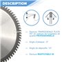 DIAMWOOD - Lame de Scie Circulaire Bois Alu HM Finition pour Scie à Onglet | Découpe Parfaite | Diamètre 255 mm | 80 Dents Trapé