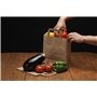 Lot de 50 Sacs Marrons Cabas en Papier Kraft avec Poignées Plates – 22 x 10 x 28 cm – Solide pour les Courses Emballage cadeau p