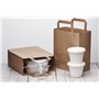 Lot de 50 Sacs Marrons Cabas en Papier Kraft avec Poignées Plates – 22 x 10 x 28 cm – Solide pour les Courses Emballage cadeau p