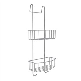 Tendance - Serviteur metal pour paroi de douche 2 paniers - chrome