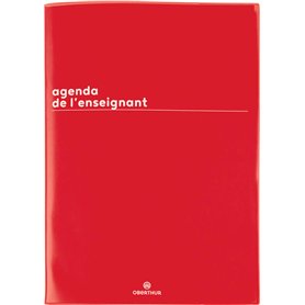 Oberthur - 1 Agenda Semainier de l'Enseignant - Couverture Boréal Rouge - Septembre 2024 à Septembre 2025 - Format 21