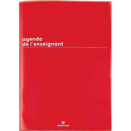 Oberthur - 1 Agenda Semainier de l'Enseignant - Couverture Boréal Rouge - Septembre 2024 à Septembre 2025 - Format 21