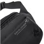 David Jones - Sac Banane Homme Unisexe en Nylon - Sac 4 Compartiments à Zip - Sac Porté Epaule Travers Taille Ceinture - Léger S