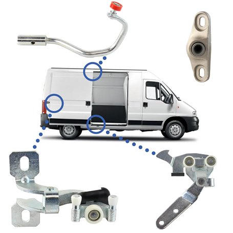 4 roulettes et détrompeur porte latérale compatibles pour Boxer 2
