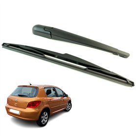 Bras essuie glace arrière compatible pour Peugeot 307 (2001-2008) avec balai d’essuie-glace (pare-brise arrière)