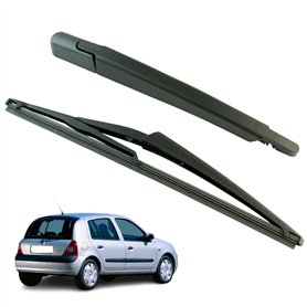 Bras essuie glace arrière compatible pour Clio 2 (1998-2012) avec balai d’essuie-glace (pare-brise arrière)