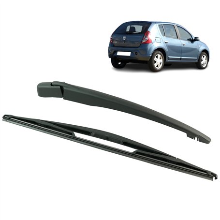Bras essuie glace arrière compatible pour Sandero 1 (2008-2012) avec balai d’essuie-glace (pare-brise arrière)