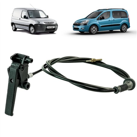 Tirette ouverture capot compatible pour Berlingo et Partner (1996-2018) cable + tirette capot