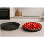 VITA PERFETTA 1 x Moule à Tarte Perforé, Moule à Quiche, Moule à Gâteau Rond, Revêtement Anti adhésif, Fond Amovible, Acier au c