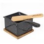 COOK CONCEPT KC2487 Raclette Individuelle A la Bougie, Metal-Fer Bois-Acacia, Bambou-Noir-Acier