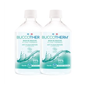 BUCCOTHERM – Bain de Bouche Anti Plaque et Fraîcheur – Protège - Certifié Bio - 99% d’ingrédients d’origine naturelle – Lot de 2