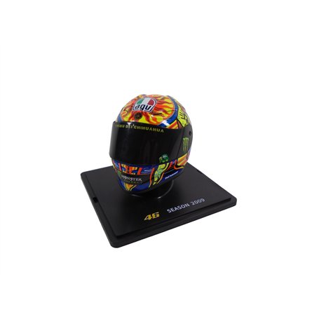 OPO 10 - Casque à l'échelle 1/5 de Valentino Rossi Moto GP Saison 2009 Compatible avec Yamaha YZR-M1 - CR006