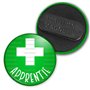 Badgmania Badge Magnétique 3.8cm Apprentie en Pharmacie Croix Fond Vert Identifiant Pharmacie