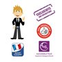 AUA SIGNALETIQUE - Butée De Roues pour Garage Parking Jaune/Noir en Composites Recyclés (Pack de 2) avec Fixations Fournies