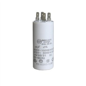 Condensateur à cosses 40 uF universel - Condensateur permanent pour appareils électriques - 450 V - Dimensions 45X94 vis M8 écro