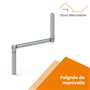 Poignée de manivelle gris profil noir - Pour volet roulant à manivelle - Longueur 310 mm - Coloris gris avec bras zingué noir - 