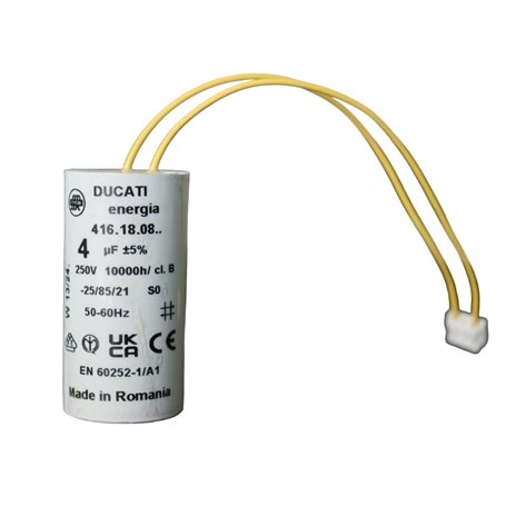 Condensateur 4 uF à connecteurs - Pour moteur de volet roulant Bubendorff - Cylindrique pour réparation - Haute qualité et longu