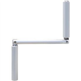 Poignée de Manivelle Articulée - Tourillon Diamètre Ø12 mm - Gris - Aluminium - Longueur 140 mm - pour Volet Roulant Manuel - Mé