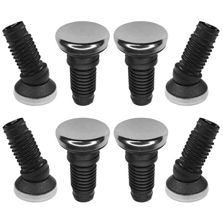 cyclingcolors 8X Embout rentrant revêtement Acier Inoxydable Pied Rond orientable réglage Base Protection Meuble Chaise étagère