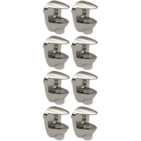 cyclingcolors 8x Taquet métal plateau tablette verre vitre avec vis de réglage nickelée Support Placard Meuble Etagère Armoire P